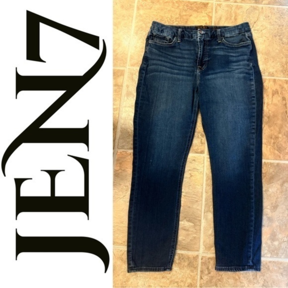 JEN7 7 For All Mankind Ankle Dark Wash Denim Skinnies -Sz 10- Great Condition